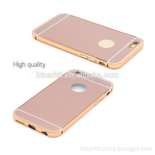 Custom design factory wholesale bulk cell phone metal case for iphone 6 6s with mirror cover case